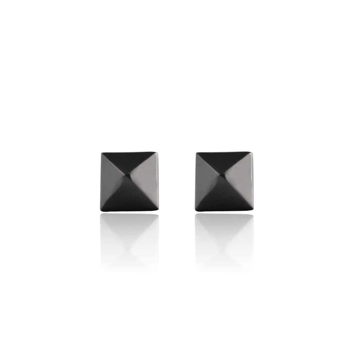 Black Pyramid Stud Earrings