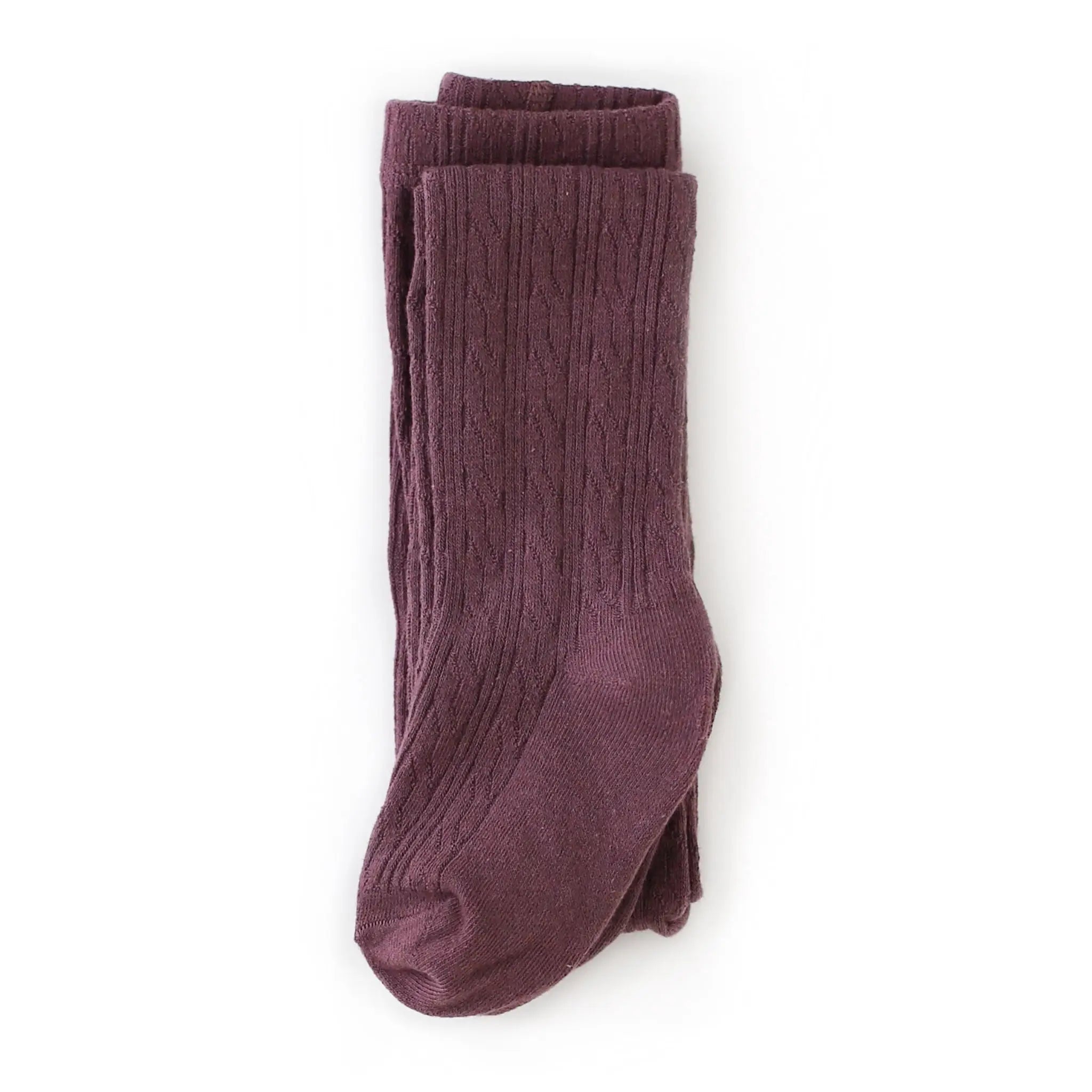 Cable Knit Tights - Dusty Plum