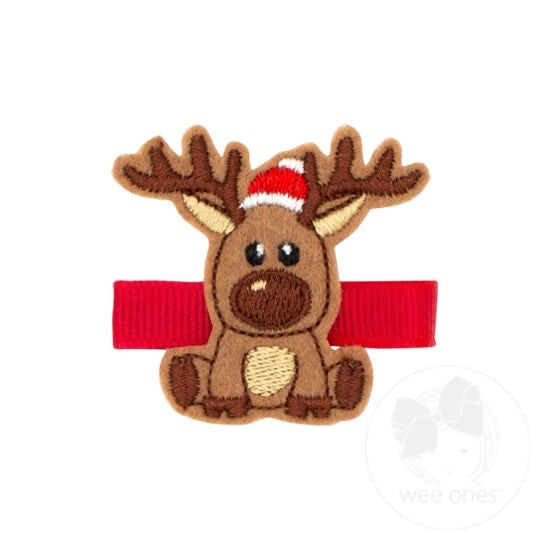 Felt Holiday-themed Hair Clip - Reindeer