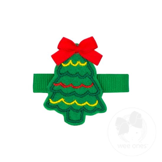 Felt Holiday-themed Hair Clip - Tree