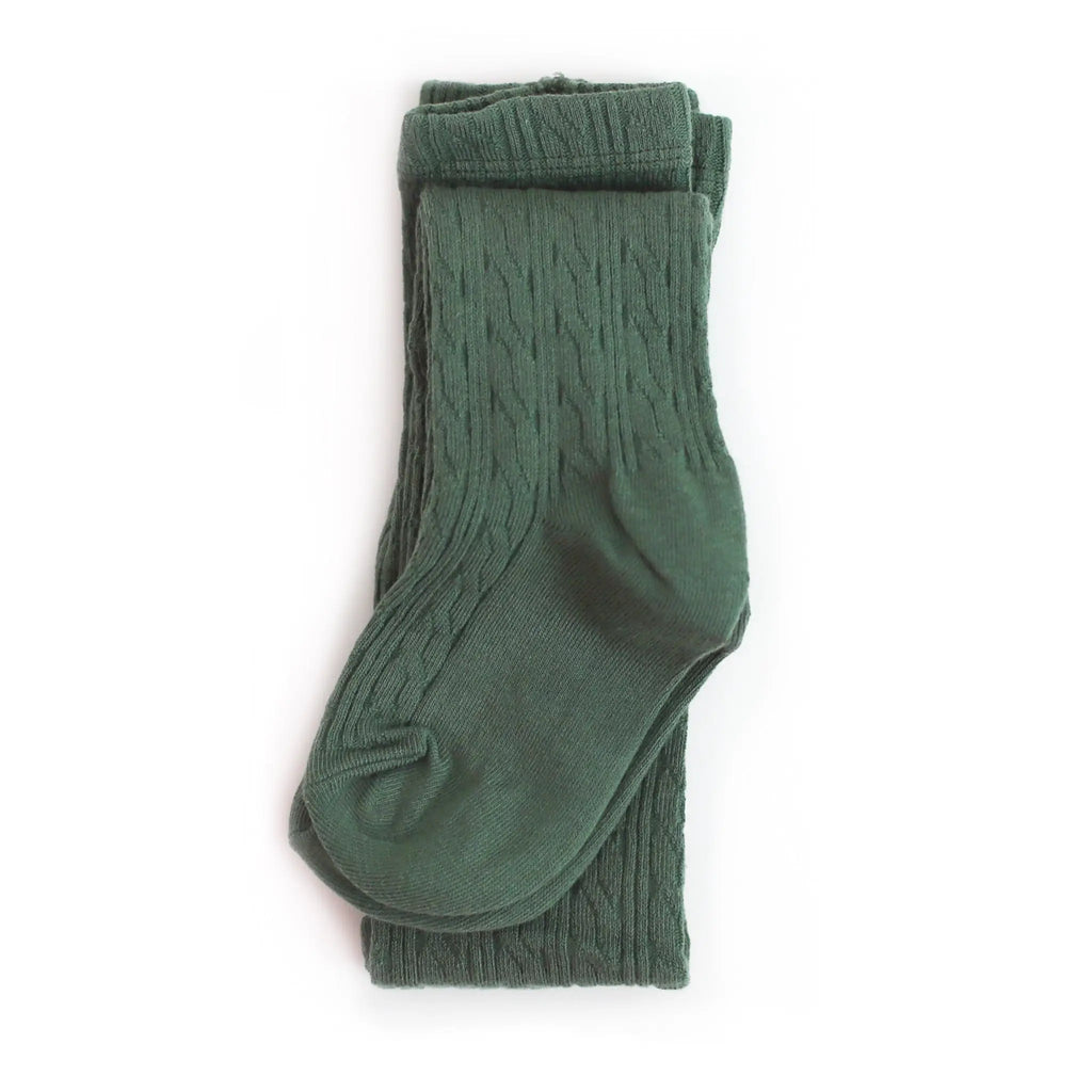 Cable Knit Tights - Spruce