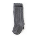 Cable Knit Tights - Charcoal Gray