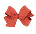 Medium Grosgrain Hair Bow with Wide Wale Corduroy Overlay - Rust