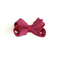 Mini Grosgrain Hair Bow with Wide Wale Corduroy Overlay - New Azalea