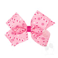 Medium Holiday-themed Printed Grosgrain Hair Bow - Peppermint