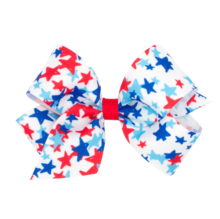 Medium Patriotic Fireworks Printed Bow