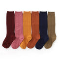 Cable Knit Knee High Socks - Navy