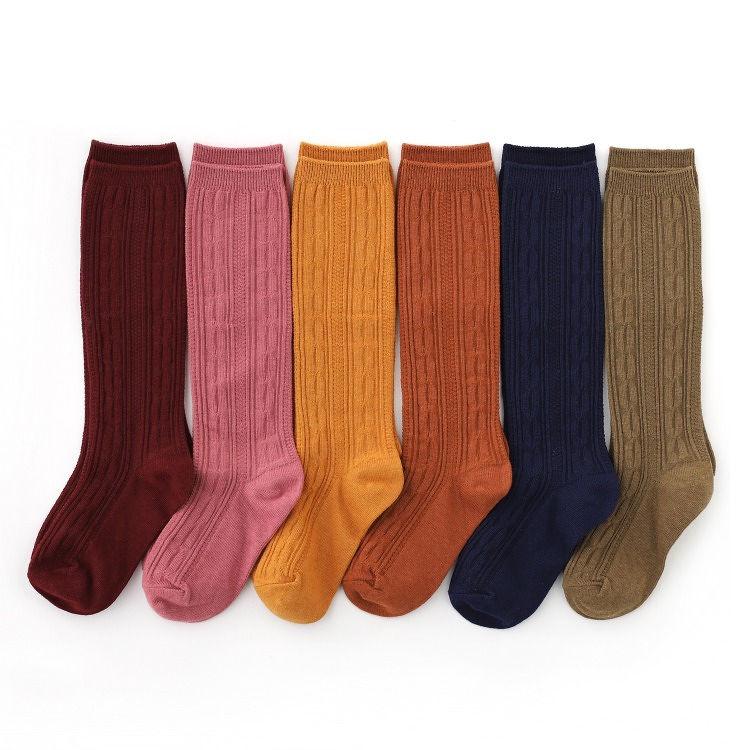 Cable Knit Knee High Socks - Butterscotch