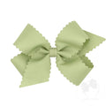 Medium Grosgrain Scalloped Edge Hair Bow - Celadon