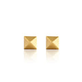 Gold Pyramid Stud Earrings