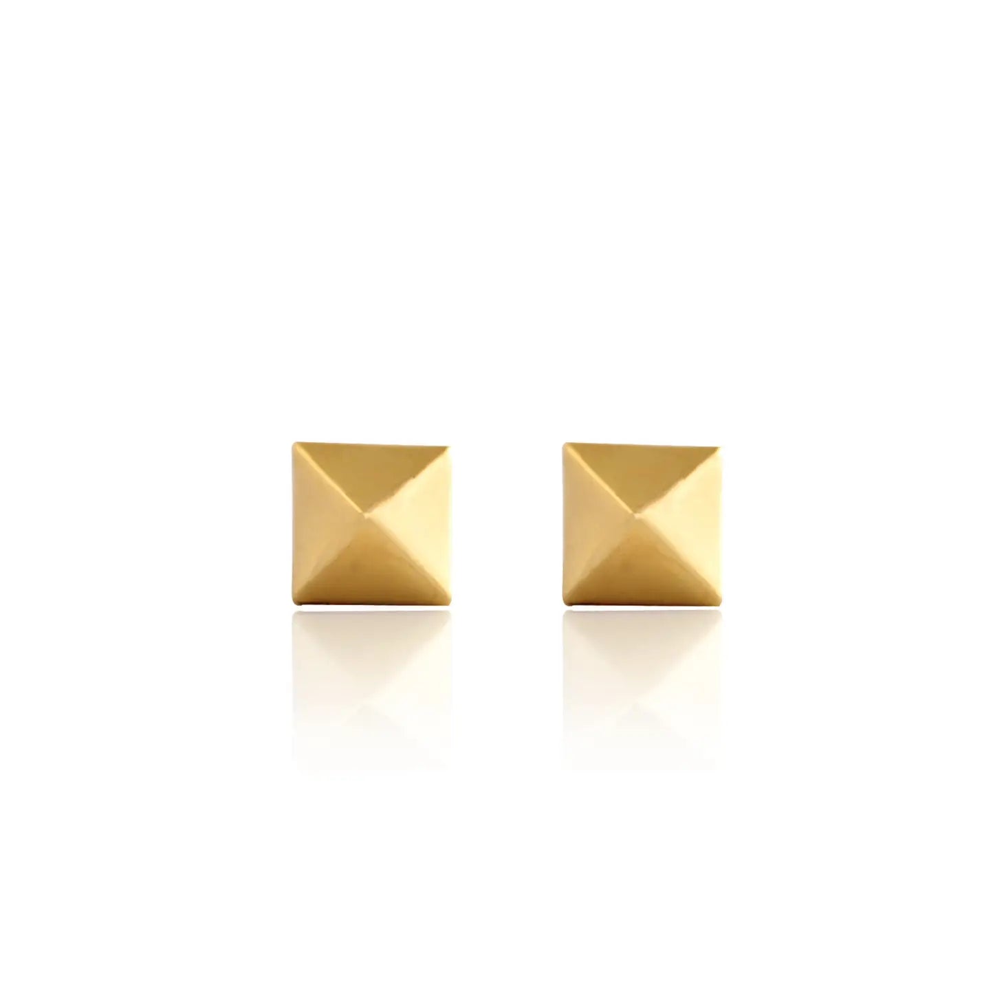 Gold Pyramid Stud Earrings