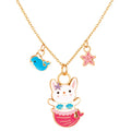 Rabbit Mermaid Charming Whimsy Necklace