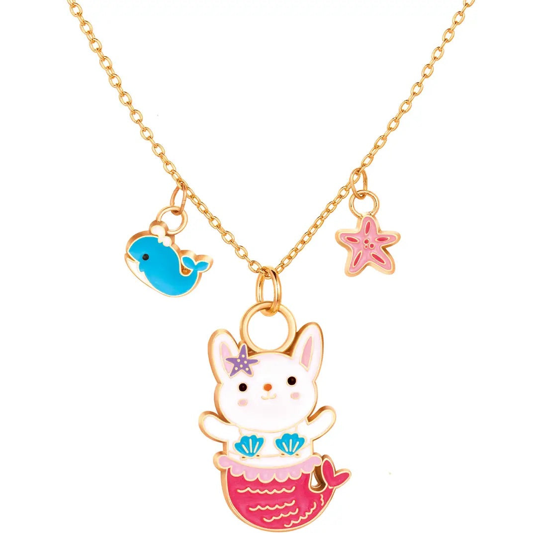 Rabbit Mermaid Charming Whimsy Necklace