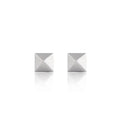 Silver Pyramid Stud Earrings