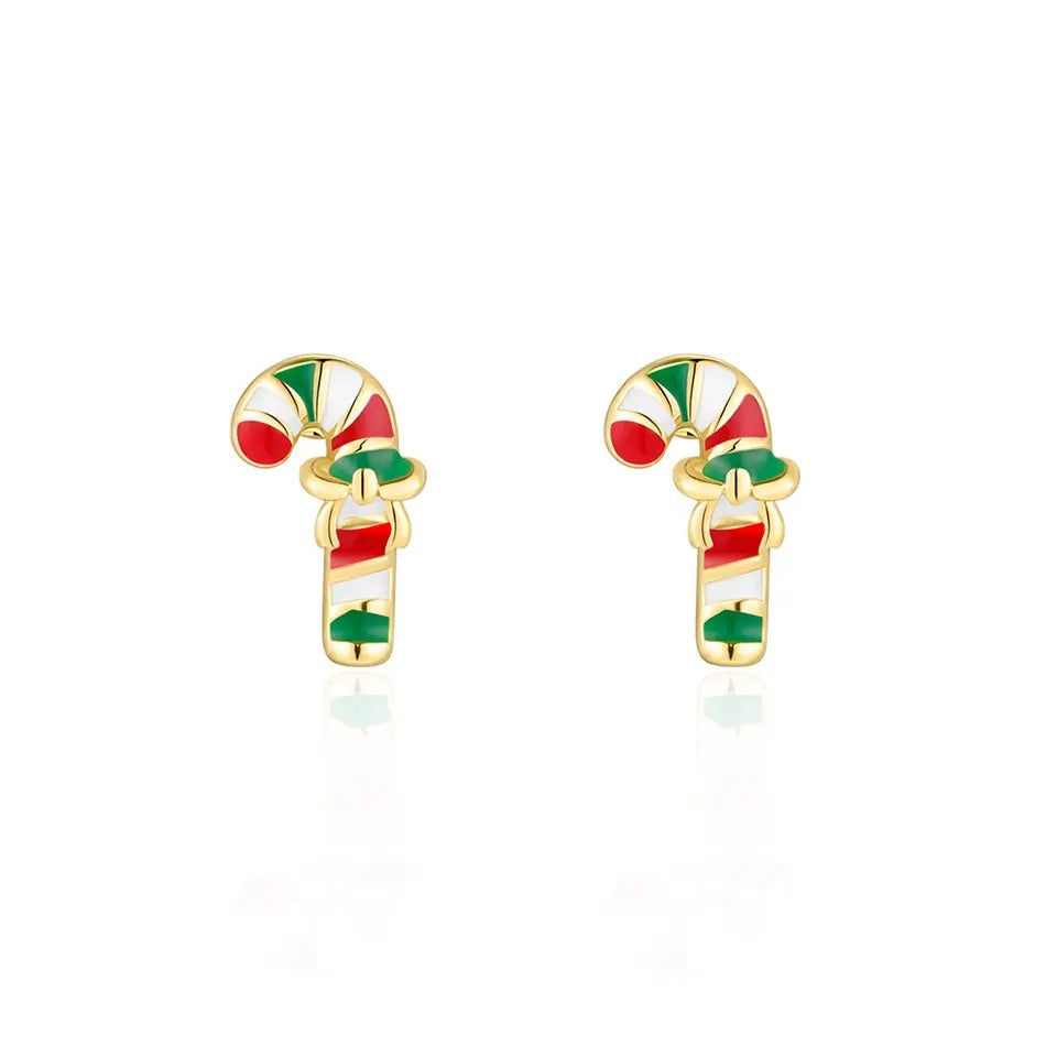 Candy Cane Delight Cutie Stud Earrings