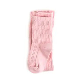 Cable Knit Tights - Quartz Pink
