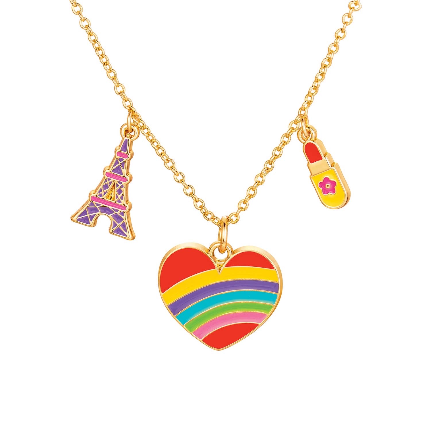 Paris Heart Charming Whimsy Necklace