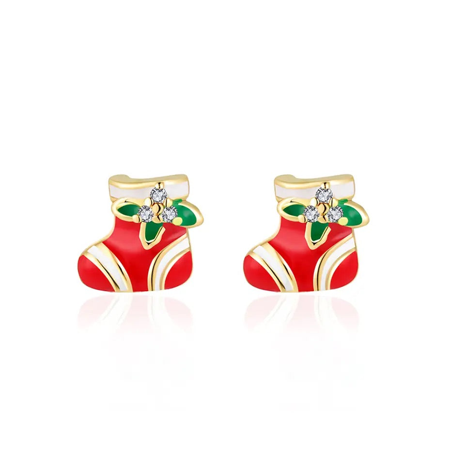 Holiday Stocking Cutie Stud Earrings