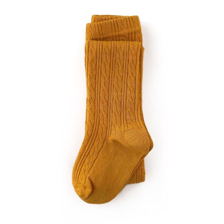 Cable Knit Tights - Marigold